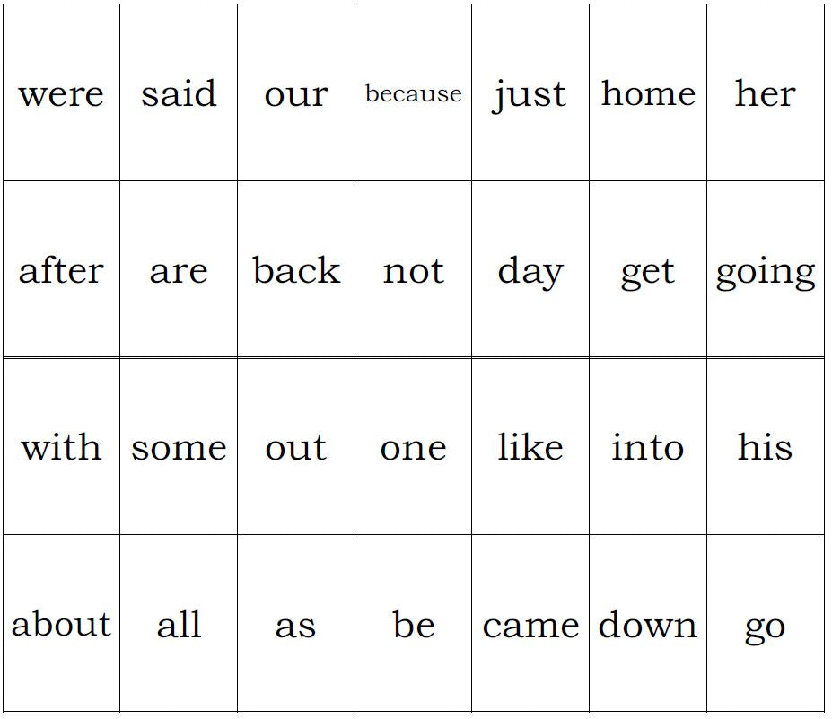 High Frequency Word Games